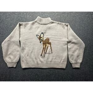 Disney Parks Bambi Mock Neck Sweater Size Medium EUC